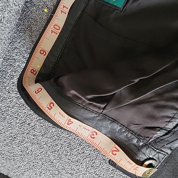 Calliope Vintage Soft Supple Black Leather Skirt W Front Zipper And Snap - Picture 8 of 10